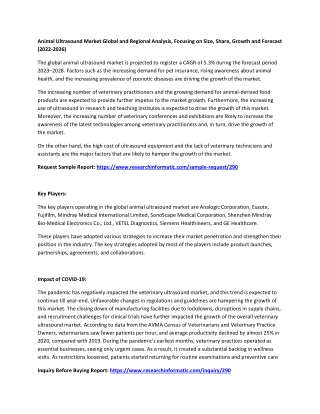 Animal Ultrasound Market Global and Regional Analysis, Focusing on Size, Share,