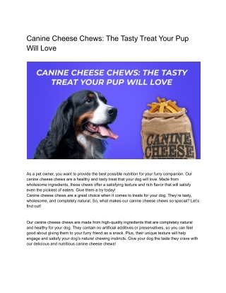 Canine Cheese Chews_ The Tasty Treat Your Pup Will Love