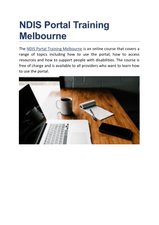 NDIS Portal Training Melbourne