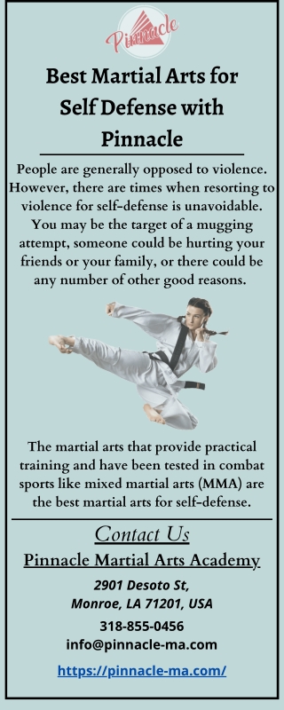 Best Martial Arts for Self Defense with Pinnacle