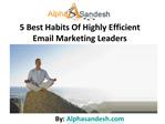 5 Best Habits Of Highly Efficient Email Marketing Leaders