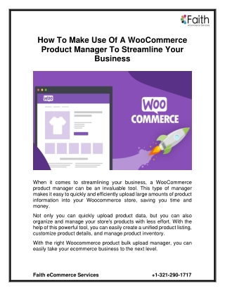 How to Make Use of a Woocommerce Product Manager to Streamline Your Business