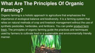 What Are The Principles Of Organic Farming