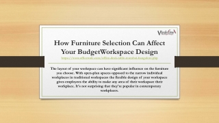 How Furniture Selection Can Affect Your BudgetWorkspace Design