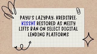 PayU's LazyPay, KreditBee, Kissht restored as MeitY lifts ban on select digital lending platforms