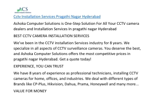 Cctv Installation Services Pragathi Nagar Hyderabad