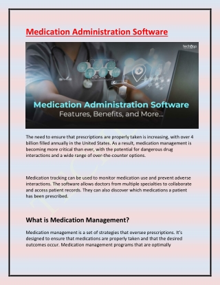 Medication Administration Software