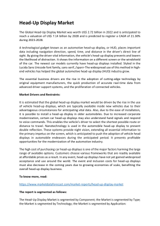 Head-Up Display Market
