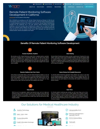 Remote Patient Monitoring Software Development in California - SISGAIN