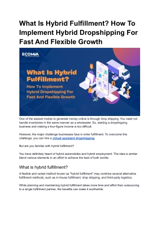 What Is Hybrid Fulfillment? How To Implement Hybrid Dropshipping For Fast And Fl