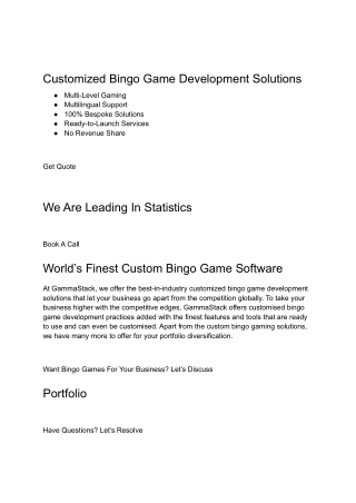 Bingo Software Products  | GammaStack