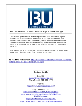 New User on crowd1 Website Know the Steps to Follow for Login
