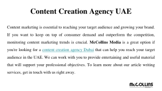 Top Content Creation Agency UAE