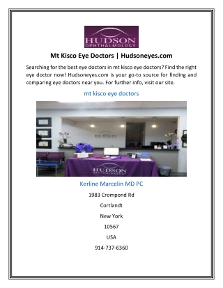 Mt Kisco Eye Doctors | Hudsoneyes.com