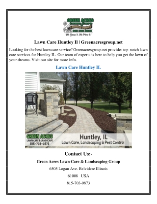 Lawn Care Huntley Il | Greenacresgroup.net