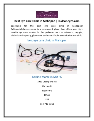Best Eye Care Clinic in Mahopac | Hudsoneyes.com