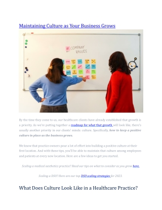 Maintaining Culture as Your Business Grows