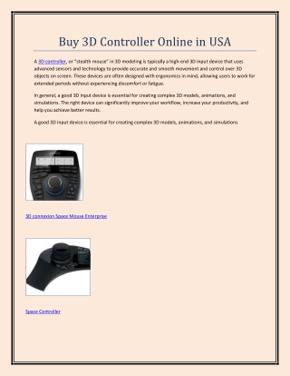 Buy 3D Controller Online in USA