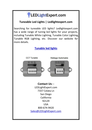 Tuneable Led Lights  Ledlightexpert.com