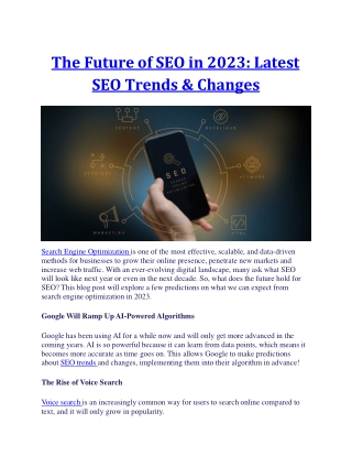 The Future of SEO in 2023 Latest SEO Trends & Changes