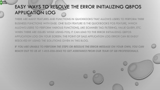 How to resolve Error Initializing QBPOS Application Log Issue