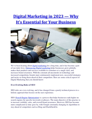 Digital Marketing in 2023 Why It’s Essential for Your Business