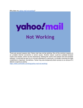 Why does my yahoo mail not working