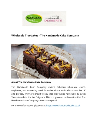 Wholesale Traybakes - The Handmade Cake Company