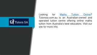 Maths Tuition Online  Tutorssa.com.au