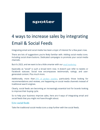 4 ways to increase sales by integrating Email  & Social Feeds - Email Marketing Automation Software - Spotler