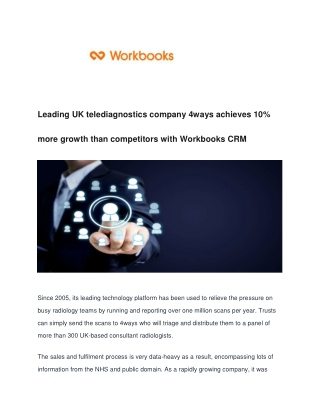 Leading UK telediagnostics company 4ways achieves 10% more growth than competitors with Workbooks CRM