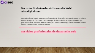 Servicios Profesionales de Desarrollo Web  aiseodigital.com
