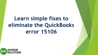 The most useful methods to fix QuickBooks Error 15106