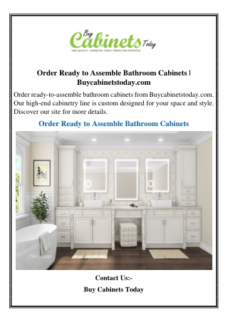 Order Ready to Assemble Bathroom Cabinets | Buycabinetstoday.com