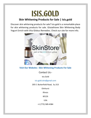 Skin Whitening Products for Sale  Isis.gold