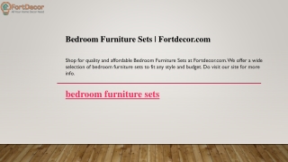 Bedroom Furniture Sets  Fortdecor.com