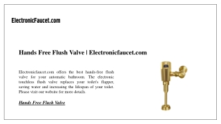 Hands Free Flush Valve | Electronicfaucet.com