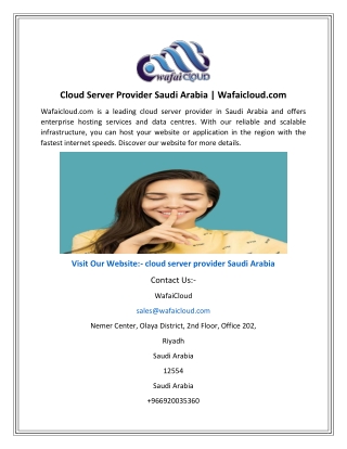 Cloud Server Provider Saudi Arabia  Wafaicloud.com