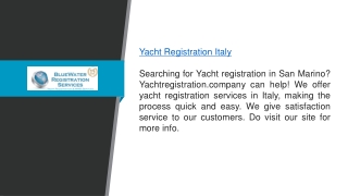 Yacht Registration Italy  Yachtregistration.company