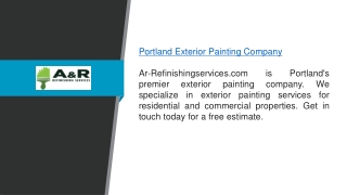 Portland Exterior Painting Company  Ar-refinishingservices.com