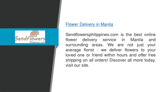 Flower Delivery in Manila  Sendflowersphilippines.com
