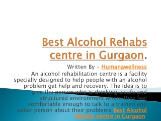 Best Alcohol Rehabs centre in Gurgaon