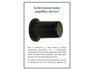 Is the lowest noise amplifier device