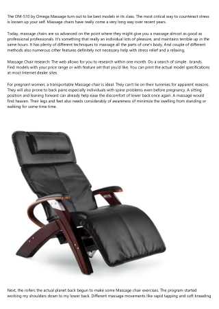 The Sanyo Dr 7700 Massage Chair