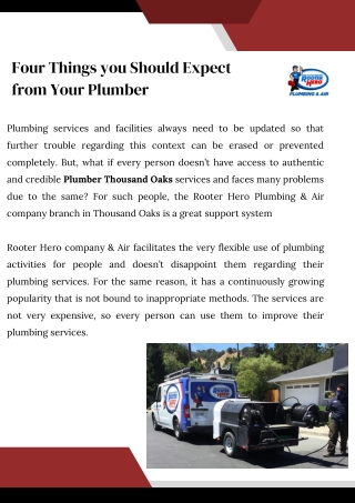 Four Things you Should Expect from Your Plumber - Rooter Hero Plumbing & Air