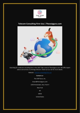 Telecom Consulting Firm Usa | Thevoipguru.com