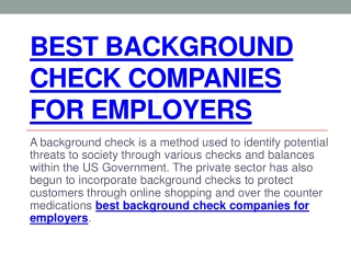 Best background check companies for employers