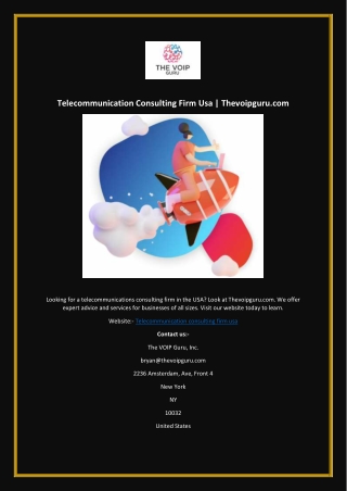 Telecommunication Consulting Firm Usa | Thevoipguru.com