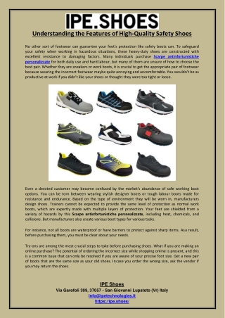 Understanding the Features of High Quality Safety Shoes