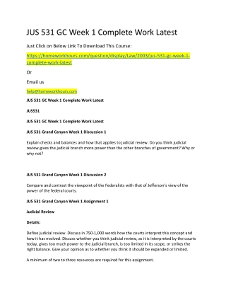 JUS 531 GC Week 1 Complete Work Latest